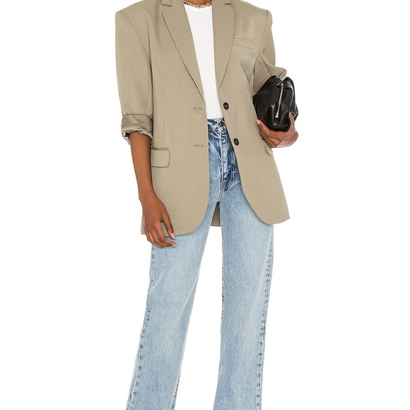 Anine Bing Quinn Blazer Green Khaki - Picture 2 of 9